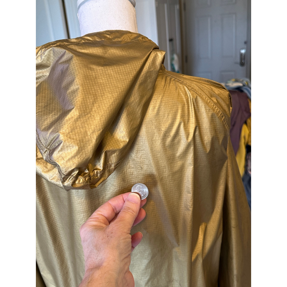 Vintage Women's Lauren Ralph Lauren Windbreaker Jacket Hood XL Gold Metallic - Picture 13 of 16